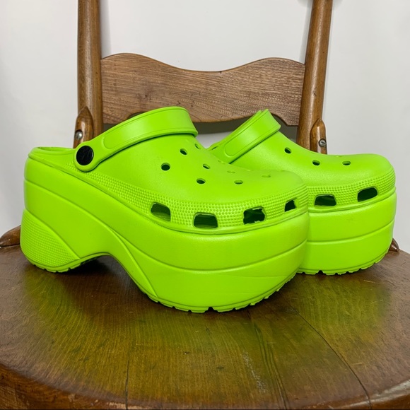 Platform green crocs Clearance